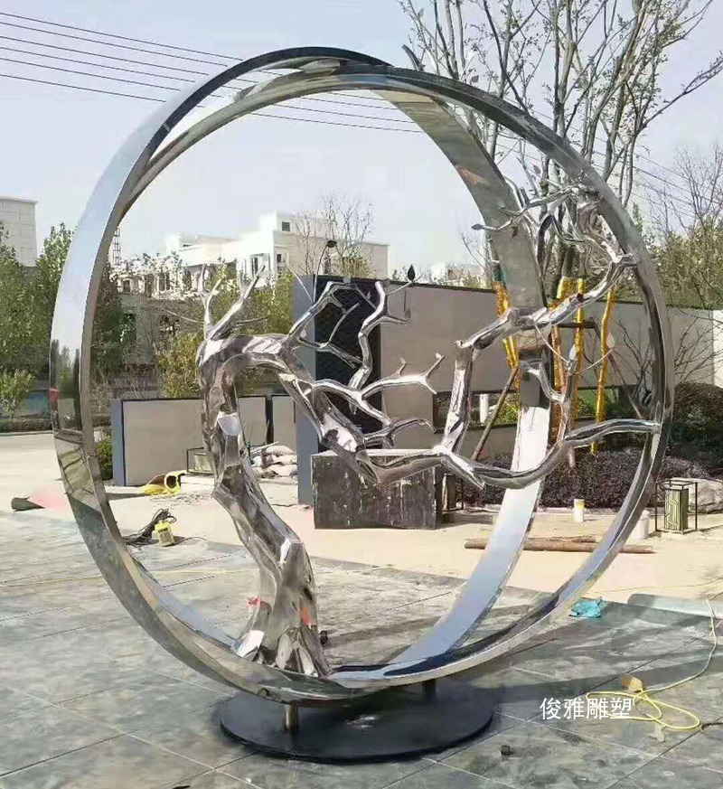長春建業(yè)集團不銹鋼雕塑制作案例